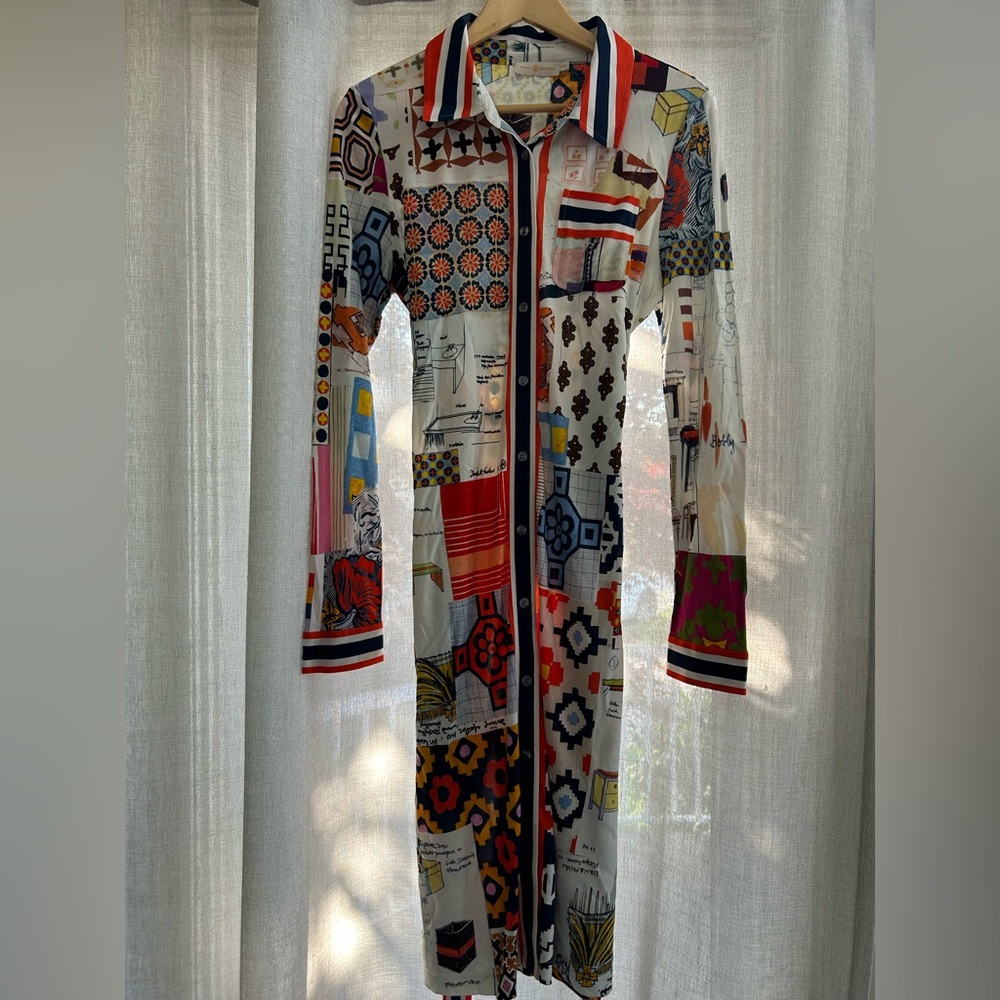 Tory Burch Multicolor Geometric Shirt Dress